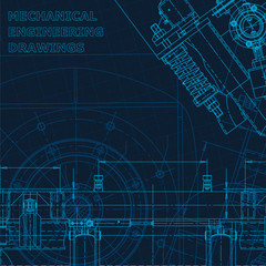 Technical cyberspace, Corporate Identity. Blueprint. Vector engineering illustration