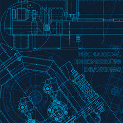 Technical cyberspace, Corporate Identity. Blueprint. Vector engineering illustration