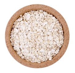 Oatmeal on a plate on a white background