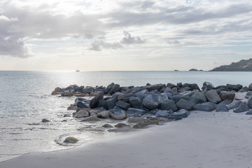 St. Mary / Antigua 04 22 2018: Beach in St. Mary, Antigua