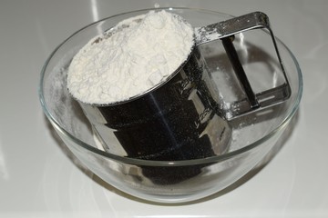 mixing dough in a pie bowl