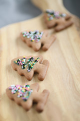 homemade gingerbread cookies Christmas tree on plate