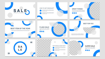 Sale template collection for promotion sale. Editable banner for presentation, web and internet ads.