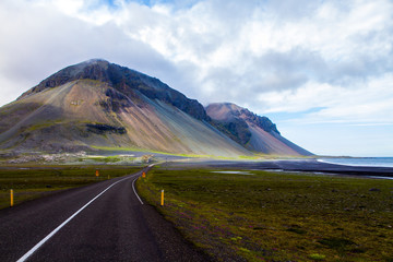 Seaside highway in Iceland