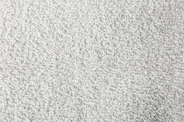 Grey towel textured background, closeup and space for text