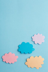 Obraz premium beautiful blue background with light clouds of paper