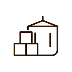 coffee package delivery icon line design