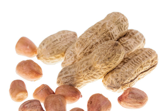 Peanuts, A Great Comfort Food And Snack On White Background