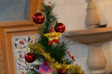 christmas tree and decorations