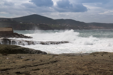 Coast in Bosa Marina, Sardinia, Italy