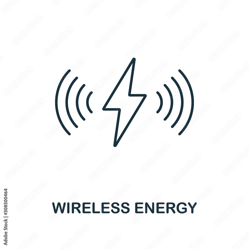 Aufkleber wireless energy line icon. thin style element from future technology collection. outline wireless en