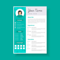 Feminine resume template design. Stylish CV set for women