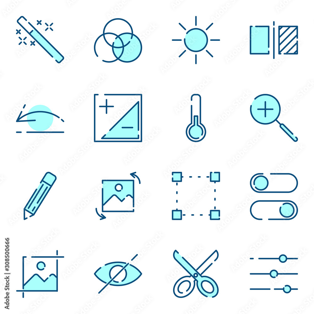 Leinwandbilder creativity set icon template color editable. creativity pack symbol vector sign isolated on white ba