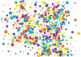 Festive color round confetti background. Abstract frame confetti texture for holiday, postcard, poster, website, carnivals, birthday and children's parties. Cover confetti mock-up. Wedding card layout