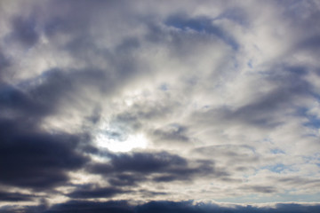 Naklejka na ściany i meble dark sky and clouds in the sky. dark sky background with clouds. Panorama of the sky. copyspace