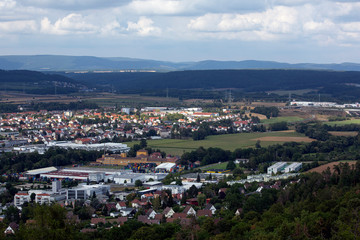 A view of the town of Coburg in Germany looking east towards the former East Germany