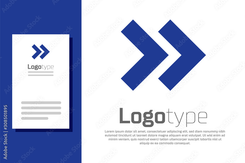 Aufkleber blue arrow icon isolated on white background. direction arrowhead symbol. navigation pointer sign. l