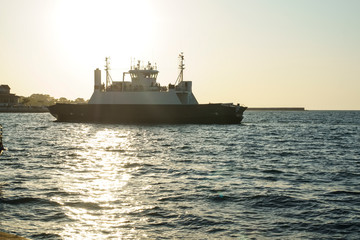 paradise coast tourist ship in the city's sea bay