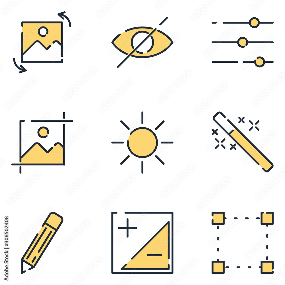 Leinwandbilder creativity set icon template color editable. creativity pack symbol vector sign isolated on white ba