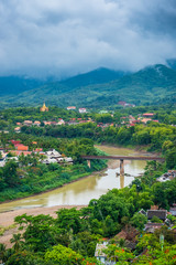 Fototapeta na wymiar beautiful view of river and mountain at LuangPrabang, Laos