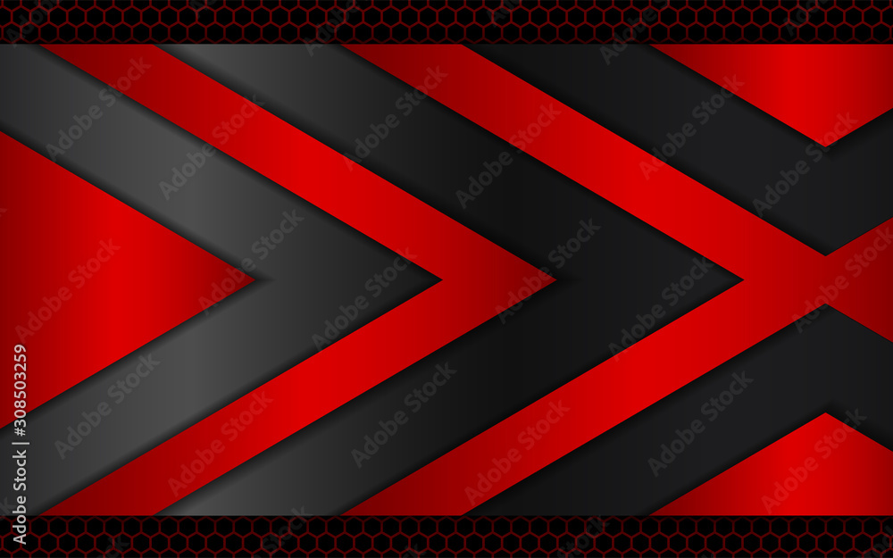 Aufkleber abstract metallic red and black frame design innovation technology concept layout background. vector