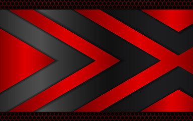 Abstract metallic red and black frame design innovation technology concept layout background. Vector template for use element cover, banner, wallpaper, presentation, flyer