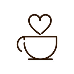 coffee cup love drink traditonal line design