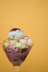 ice cream with cream and chocolate