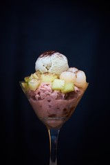 ice cream with cream and chocolate