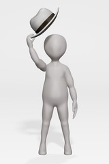 3D Render of Cartoon Character with Hat