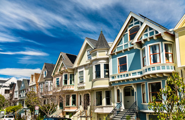 Traditional Victorian houses in San Francisco, California
