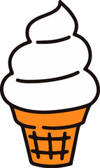 Outlined white ice cream