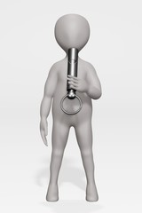 3D Render of Cartoon Character with Whistle