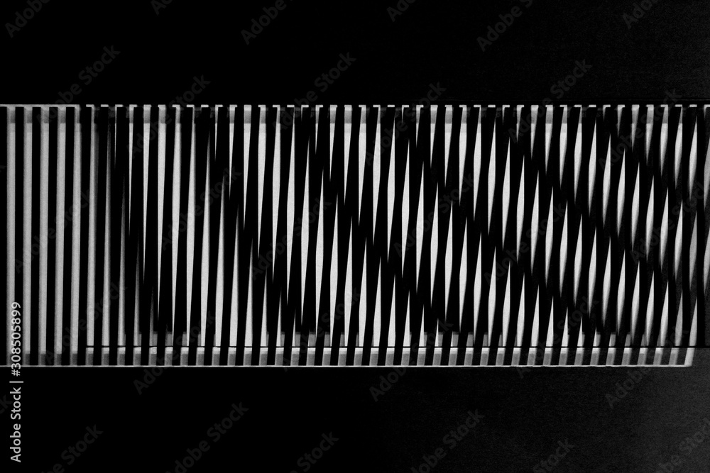 Poster lath structures seen as pattern with irregular or gently chaotic black and white stripes. business a
