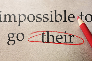 Spelling error circled in red