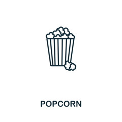 Popcorn icon from fastfood collection. Simple line element Popcorn symbol for templates, web design and infographics
