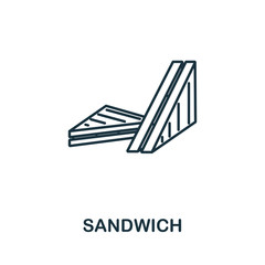 Sandwich icon from fastfood collection. Simple line element Sandwich symbol for templates, web design and infographics