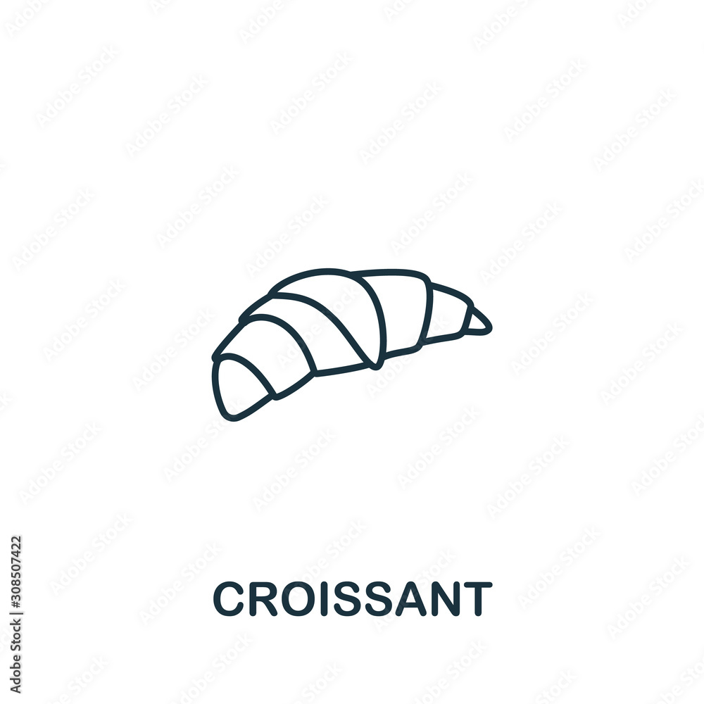 Poster croissant icon from fastfood collection. simple line element croissant symbol for templates, web des