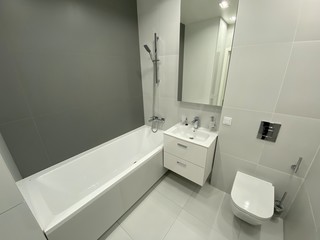 interior of modern white bathroom