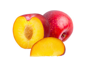 Plum isolated on white background with clipping path