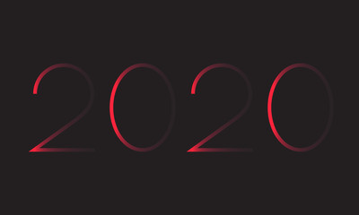 Happy New Year 2020 logo text design. Vector illustration. 