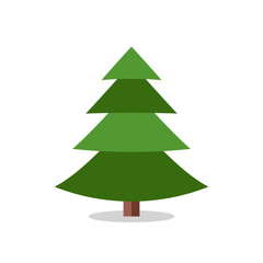 Collection of Christmas trees, modern flat design. 
