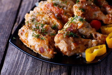 Spiced fried chicken.