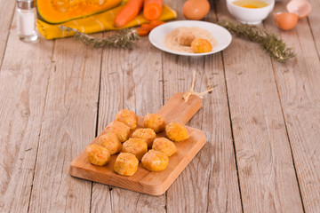 Pumpkin chicken meatballs.	