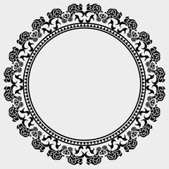 Isolated beautiful patterned frame.Ornament pattern.Can be used for designer wallpapers, for textile, packaging, printing or any desired idea.Circle ornament