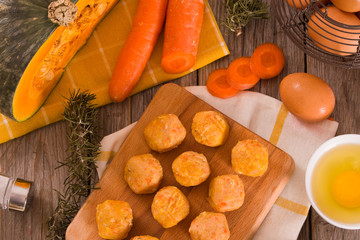 Pumpkin chicken meatballs.	
