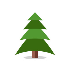 Collection of Christmas trees, modern flat design. 