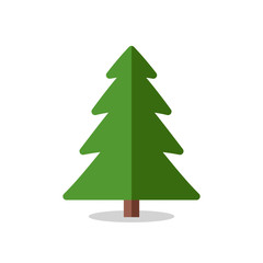 Collection of Christmas trees, modern flat design. 