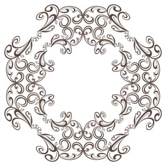 Isolated beautiful patterned frame.Ornament pattern.Can be used for designer wallpapers, for textile, packaging, printing or any desired idea.