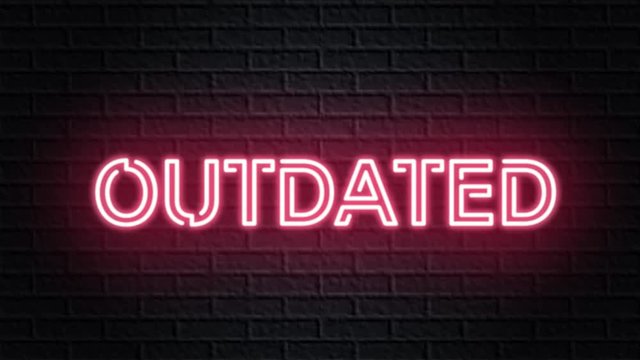 red neon video animation outdated